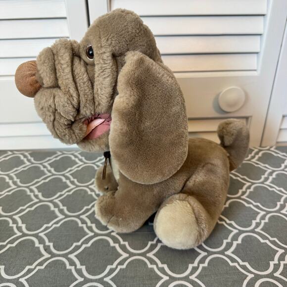 Ganz Vintage Wrinkles 1981 Dog Plush Toy Stuffed Animal Medium Brown 10" Puppy - Picture 3 of 12